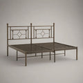 Letto matrimoniale rettangolare in acciaio bronzo scuro, 164 x 208 x 110 cm, per materasso 160 x 200 cm